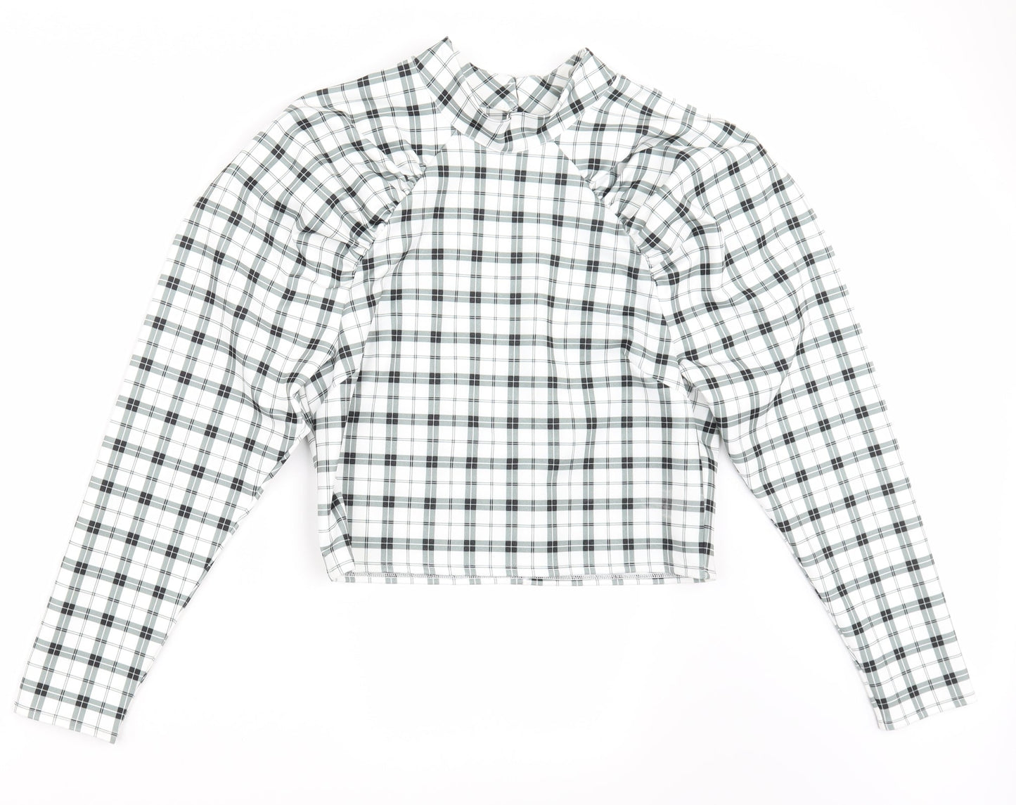 Asosw Womens White Check  Basic T-Shirt Size 14