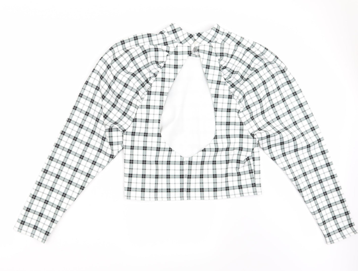 Asosw Womens White Check  Basic T-Shirt Size 14