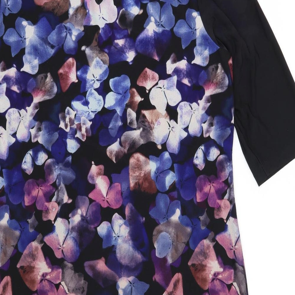 Ann Scholz Womens Purple Floral  Shift  Size 14