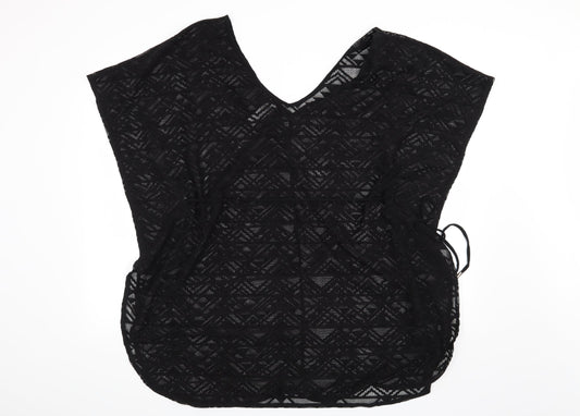 Ocean Club Womens Black Geometric  Tunic Blouse Size 14