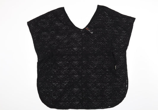 Ocean Club Womens Black Geometric  Tunic Blouse Size 14