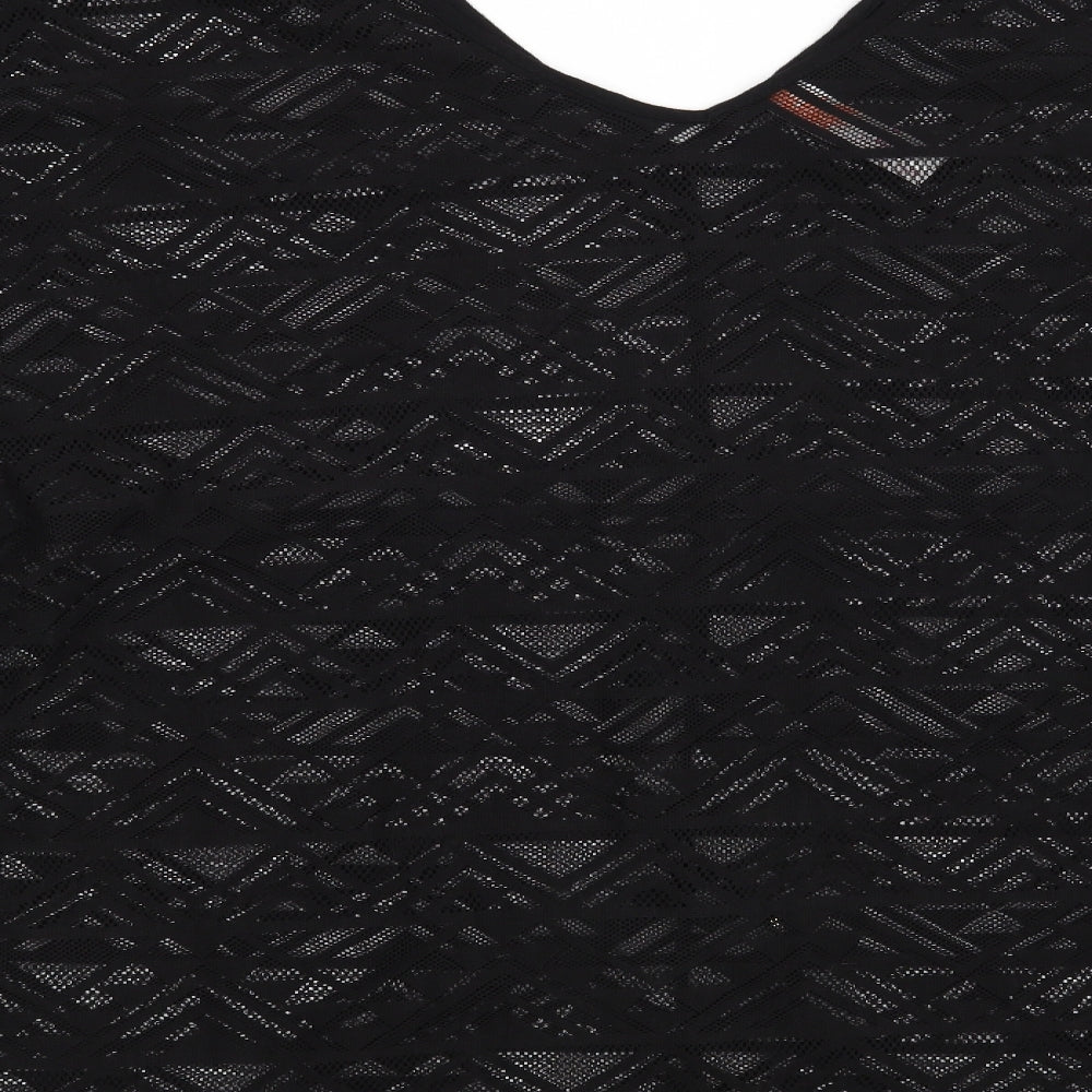 Ocean Club Womens Black Geometric  Tunic Blouse Size 14