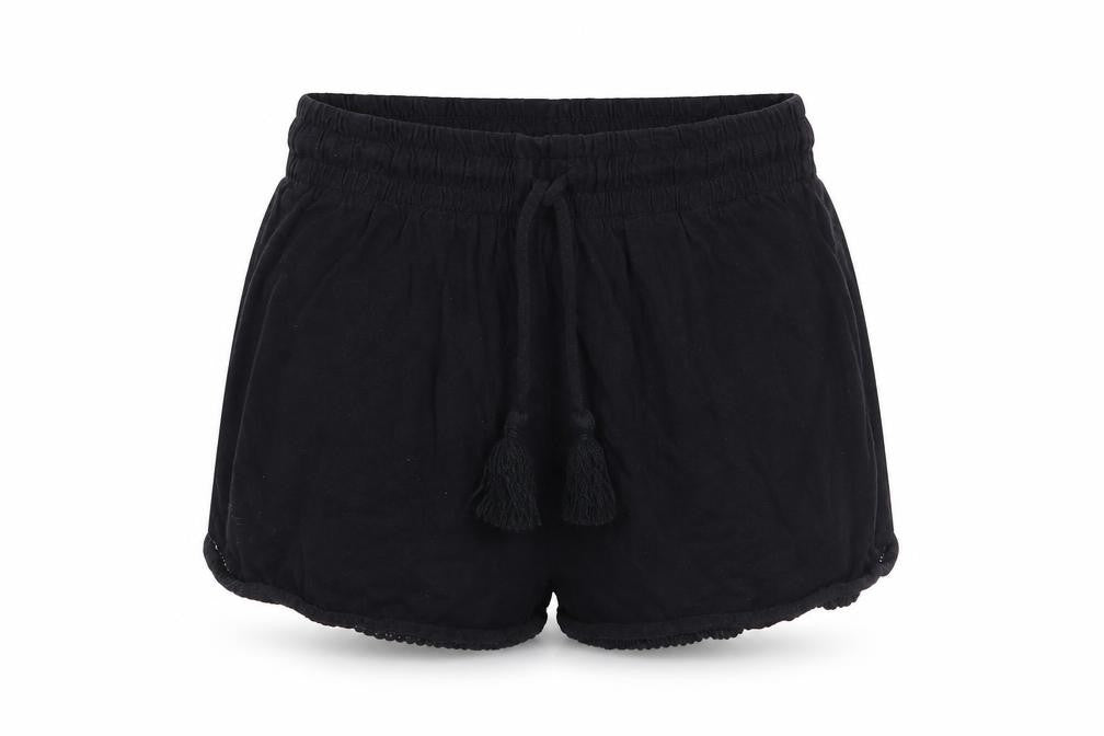 Front view of H&M women’s black culotte shorts, size XS