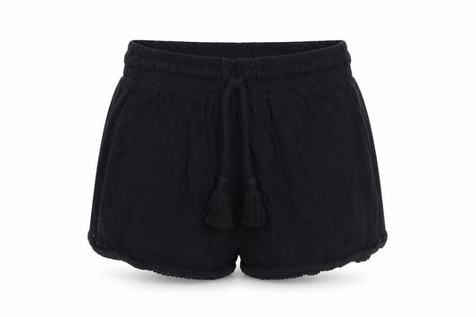 Front view of H&M women’s black culotte shorts, size XS