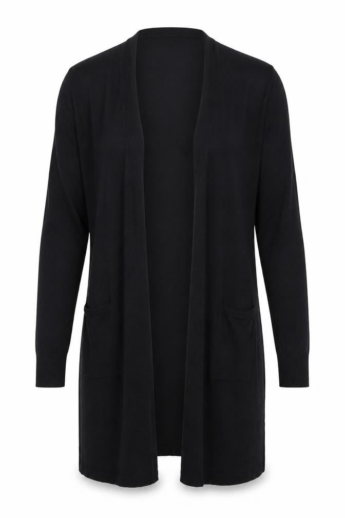 Front view of Old Navy women’s black cardigan jumper, size S