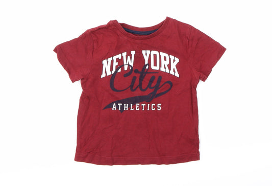 Rebel Boys Red   Basic T-Shirt Size 2-3 Years