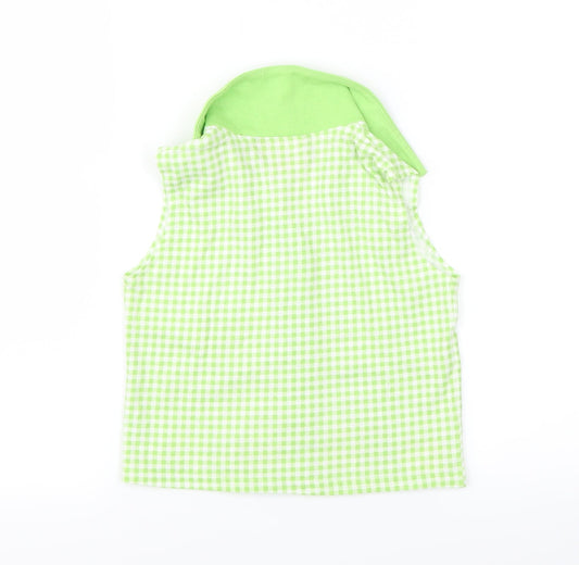 Higher State Girls Green Check  Basic Tank Size 7 Years