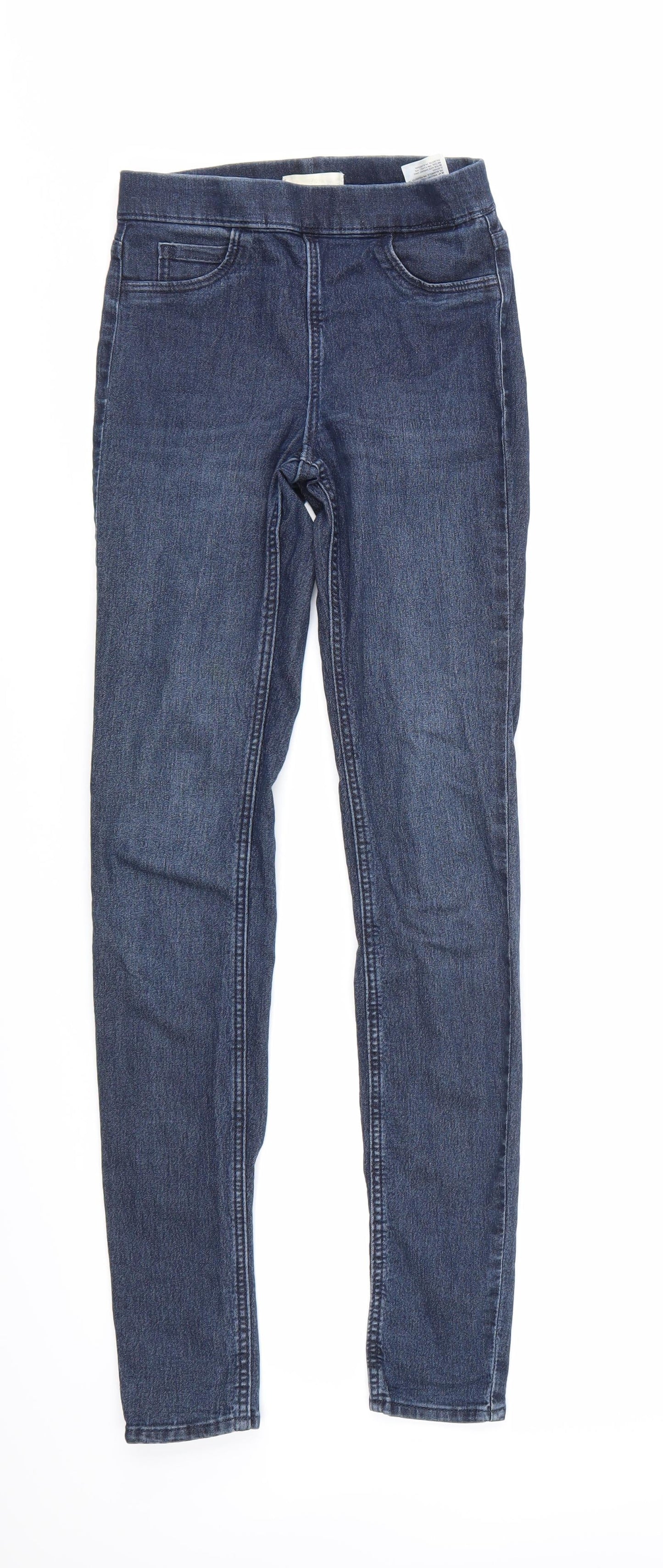 H&M Womens Blue  Denim Jegging Trousers Size 4 L30 in
