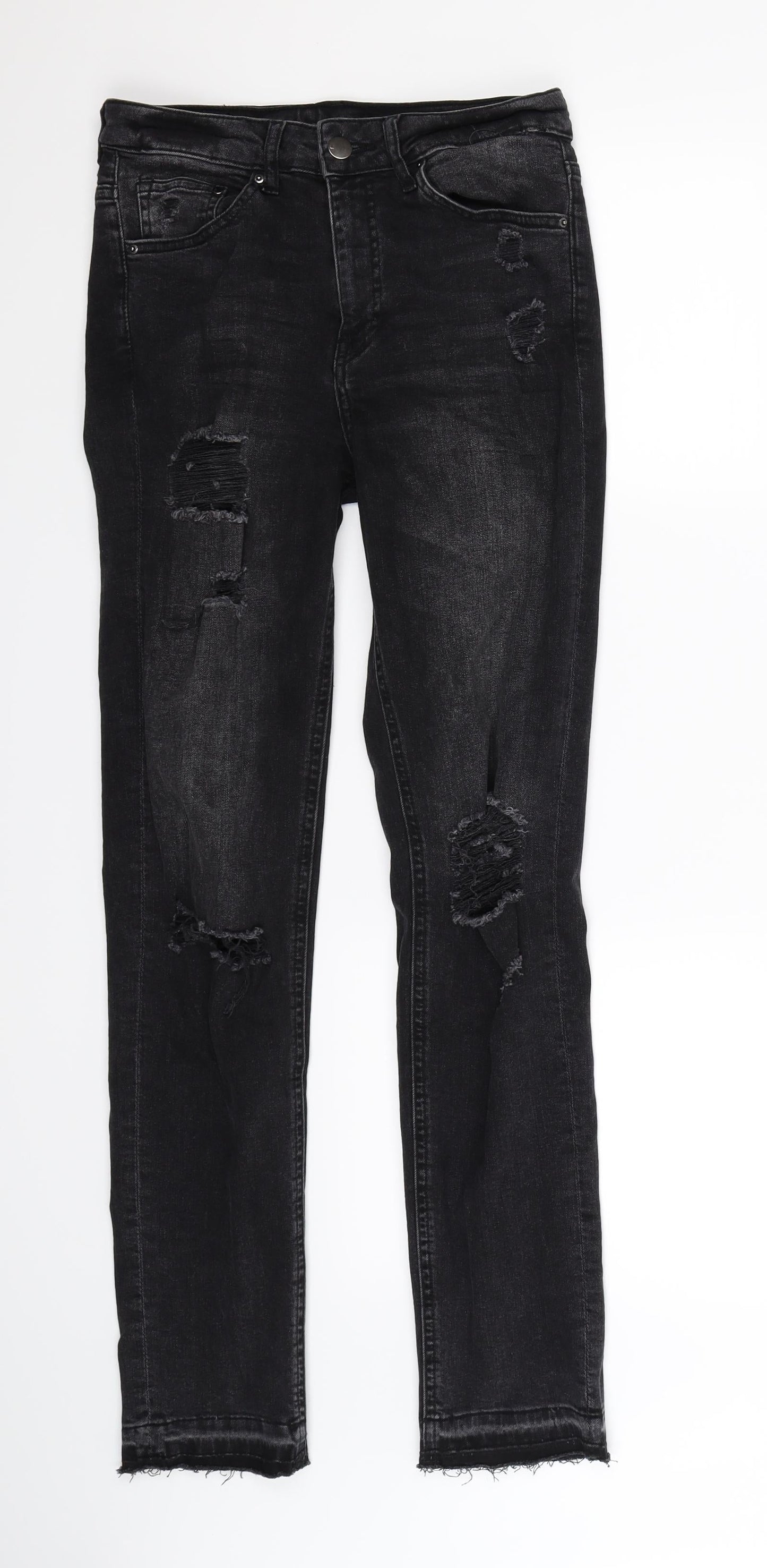 H&M Womens Black  Denim Skinny Jeans Size 8 L30 in