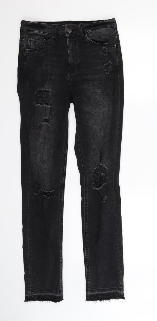 H&M Womens Black  Denim Skinny Jeans Size 8 L30 in