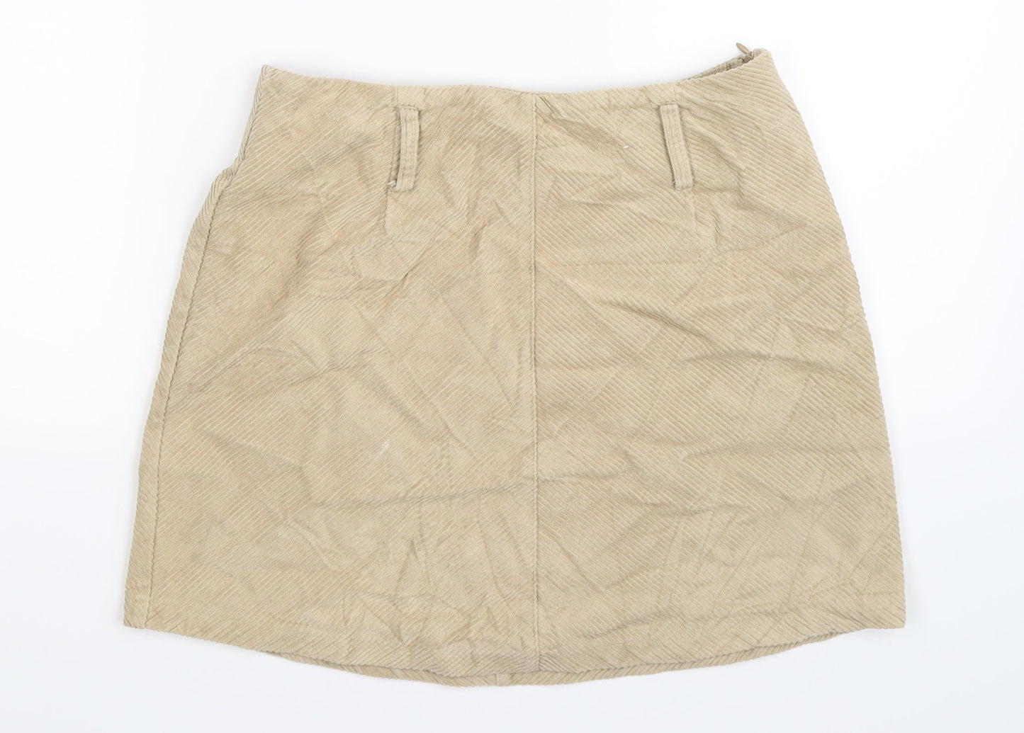 Denim Co Womens Beige  Corduroy A-Line Skirt Size 10