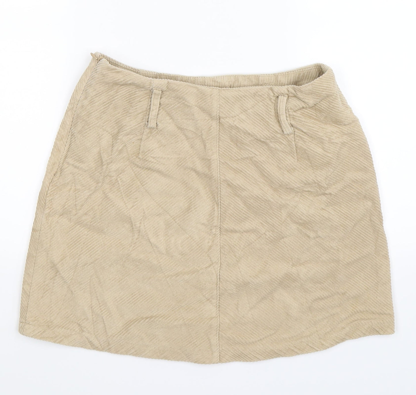 Denim Co Womens Beige  Corduroy A-Line Skirt Size 10