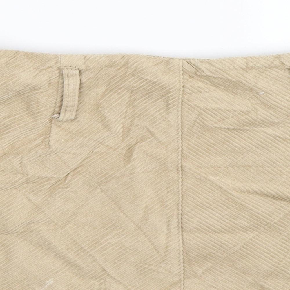 Denim Co Womens Beige  Corduroy A-Line Skirt Size 10