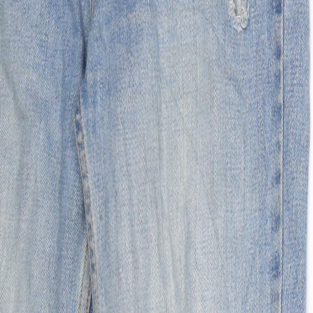 Topshop Womens Blue  Denim Straight Jeans Size 6 L32 in