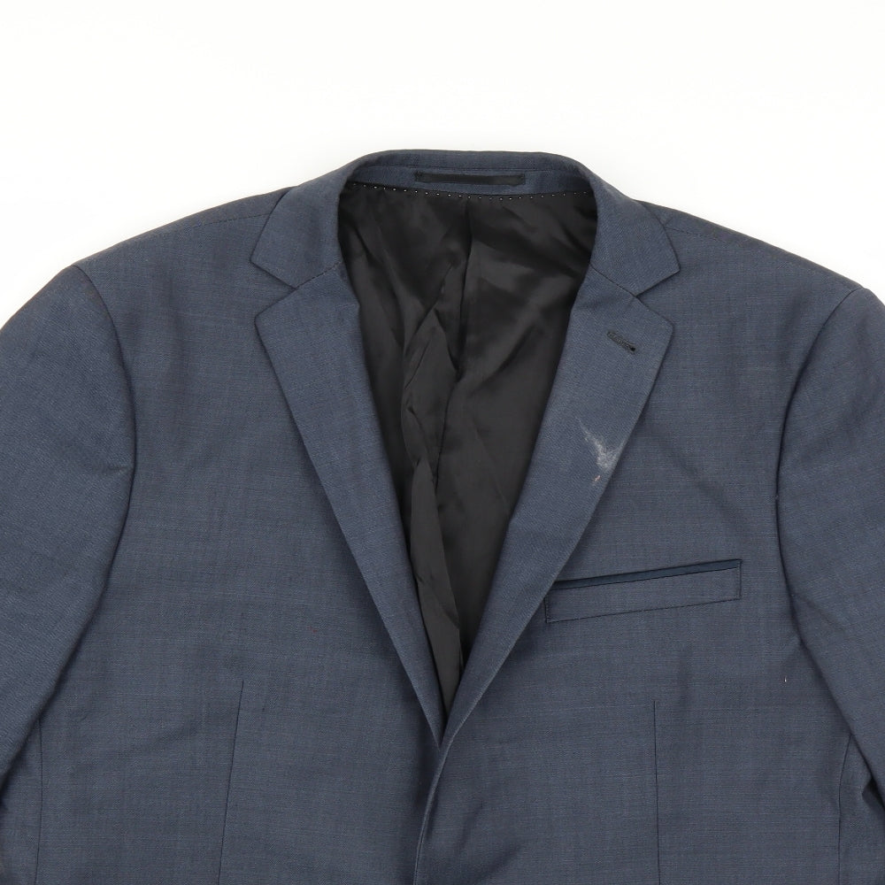 Topman Mens Blue   Jacket Suit Jacket Size 42