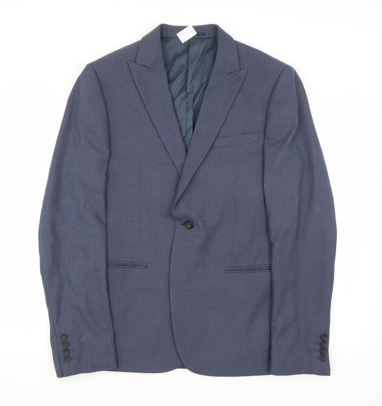 NEXT Mens Blue Geometric  Jacket Suit Jacket Size 42