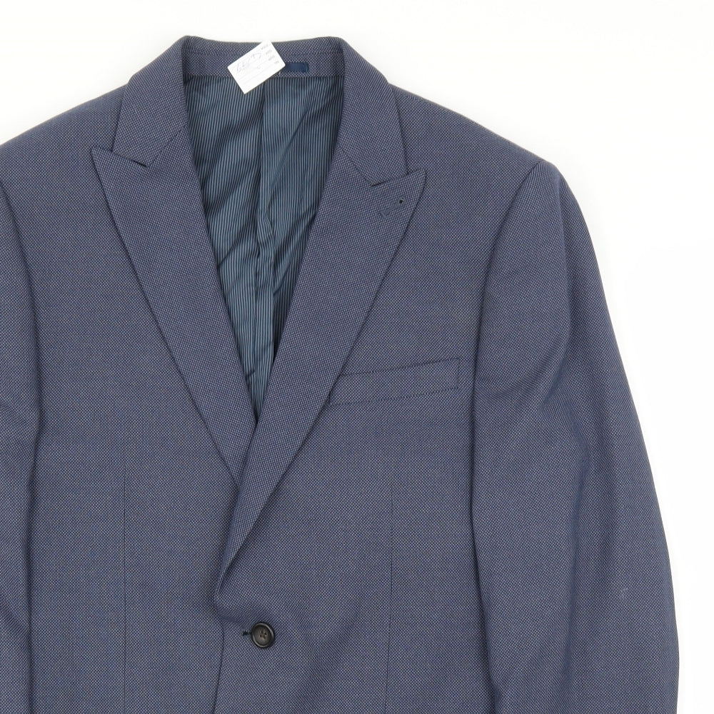 NEXT Mens Blue Geometric  Jacket Suit Jacket Size 42