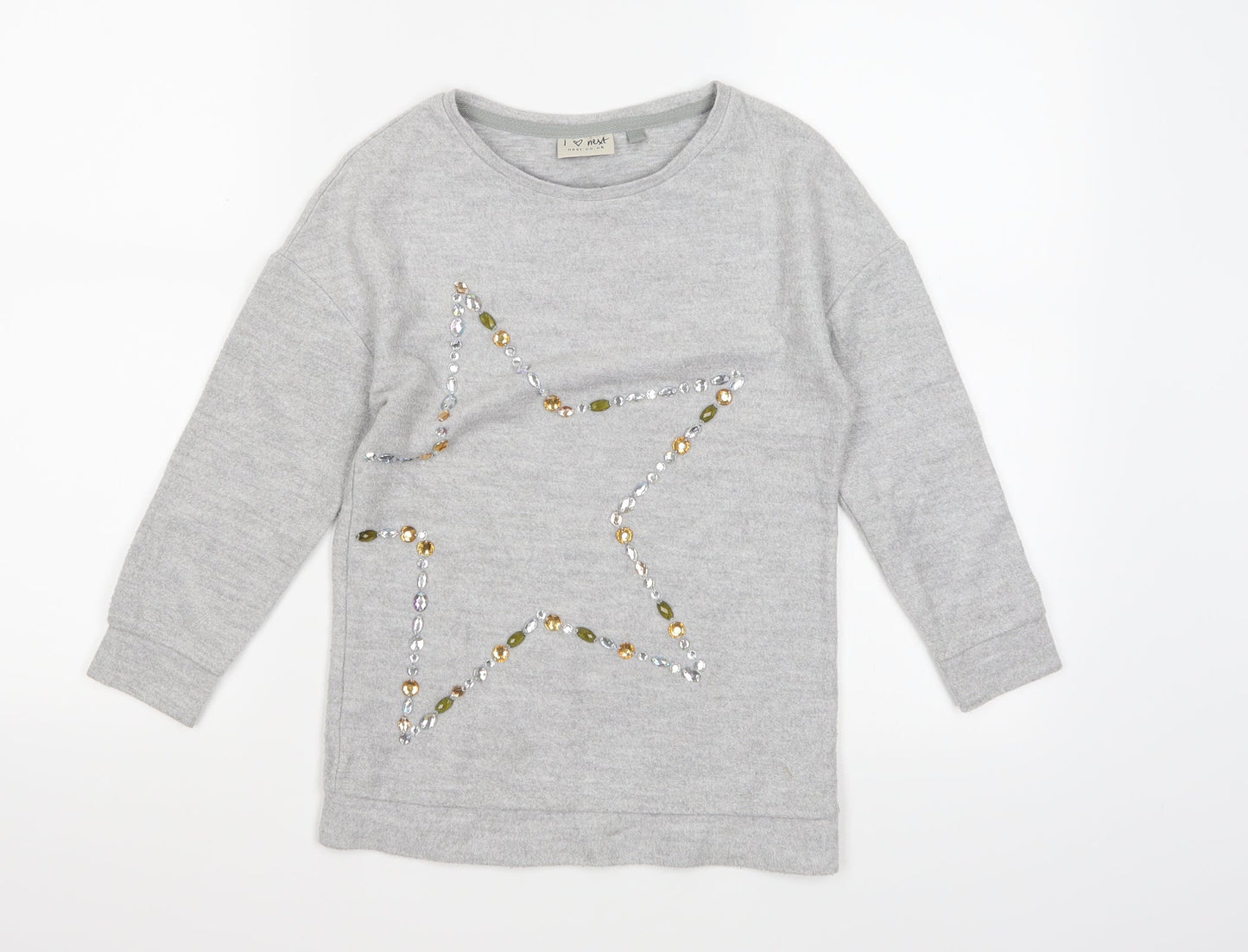 NEXT Girls Grey  Fleece Pullover Jumper Size 6 Years
