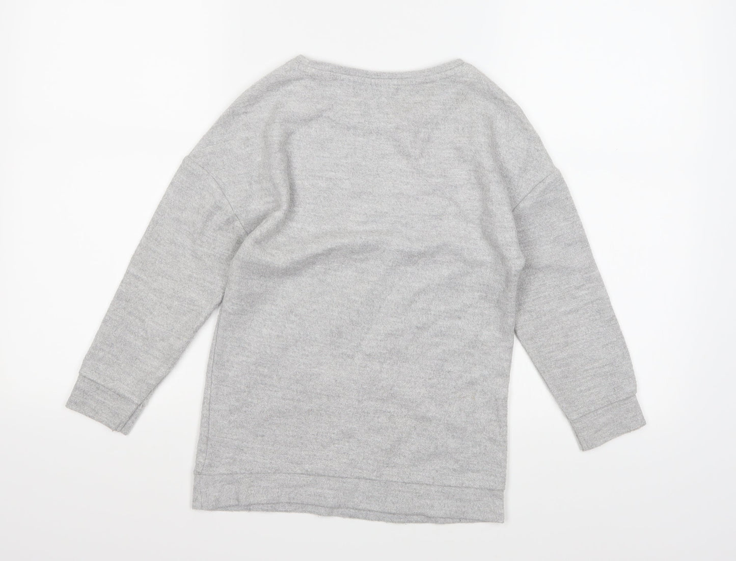 NEXT Girls Grey  Fleece Pullover Jumper Size 6 Years