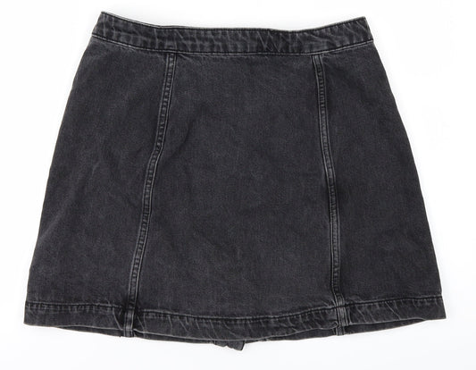 Topshop Womens Black  Denim A-Line Skirt Size 30