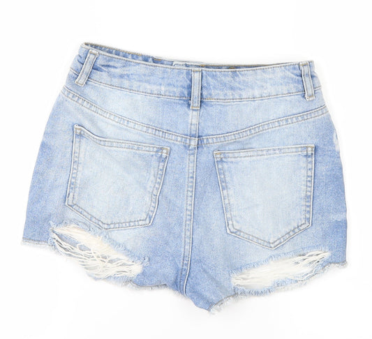 Topshop Womens Blue  Denim Cut-Off Shorts Size 26