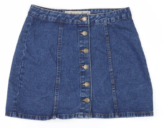 DenimCo Womens Blue  Denim A-Line Skirt Size 10