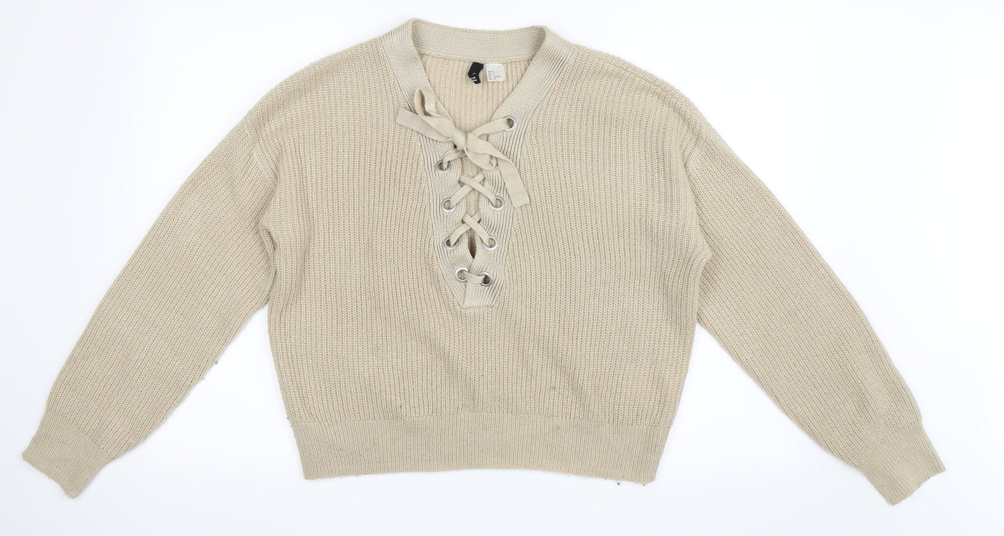 H&M Womens Beige   Pullover Jumper Size S