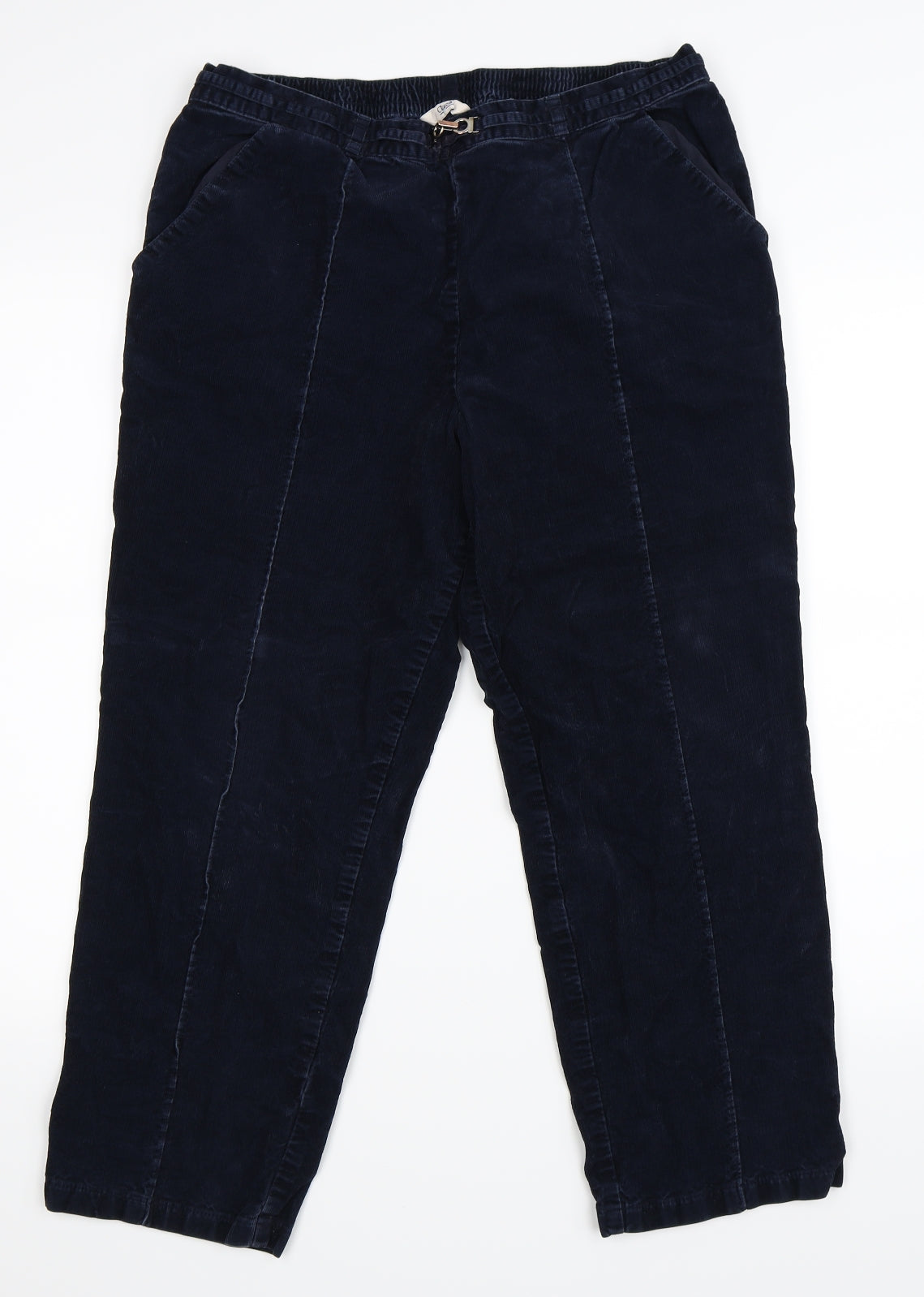 Marks and Spencer Womens Blue  Corduroy Trousers  Size 14 L24 in