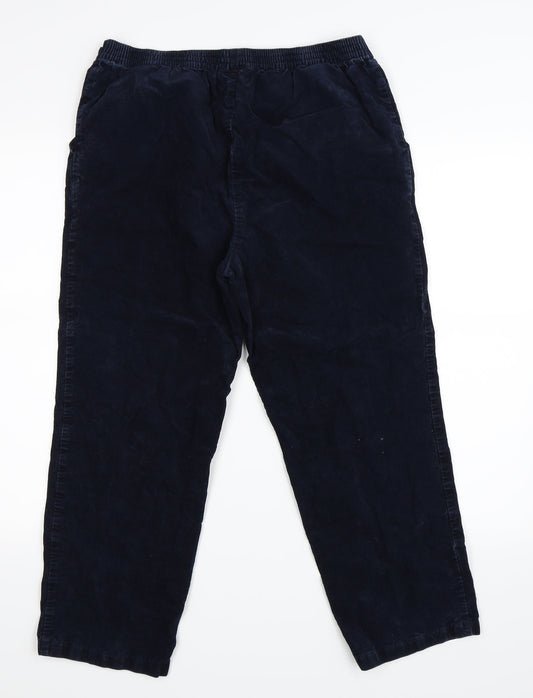 Marks and Spencer Womens Blue  Corduroy Trousers  Size 14 L24 in