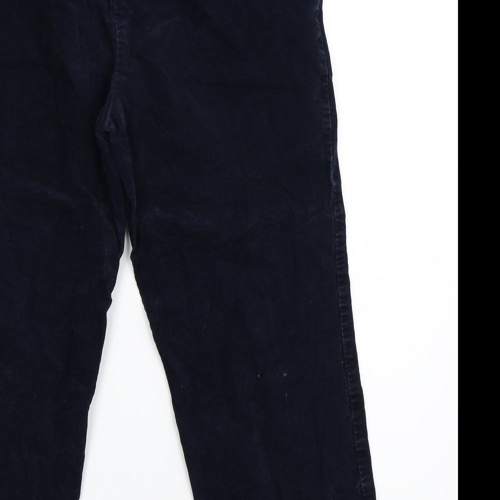 Marks and Spencer Womens Blue  Corduroy Trousers  Size 14 L24 in