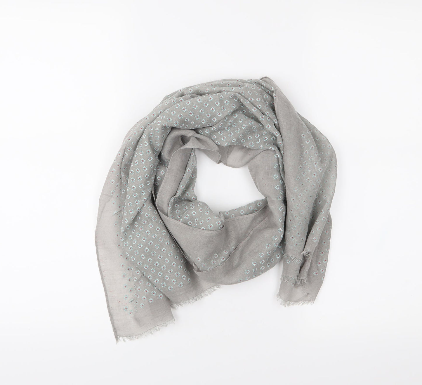 Preworn Womens Grey Floral   Scarf