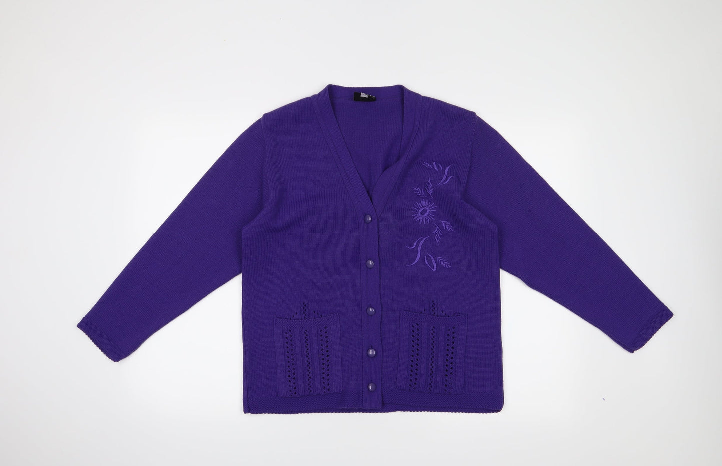 Florida Collection Womens Purple   Cardigan Jumper Size M