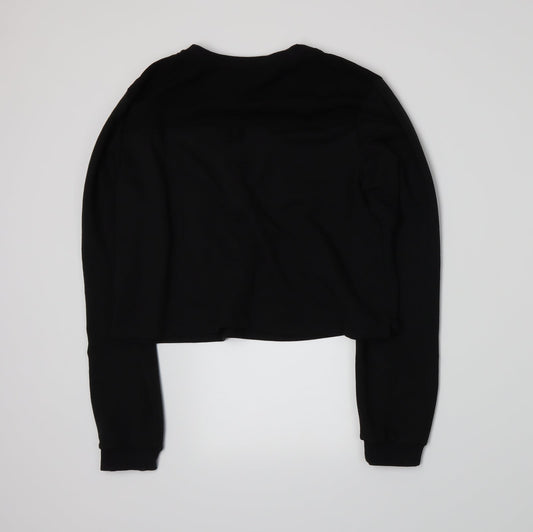 Missguided Womens Black  Jersey Pullover Sweatshirt Size 12