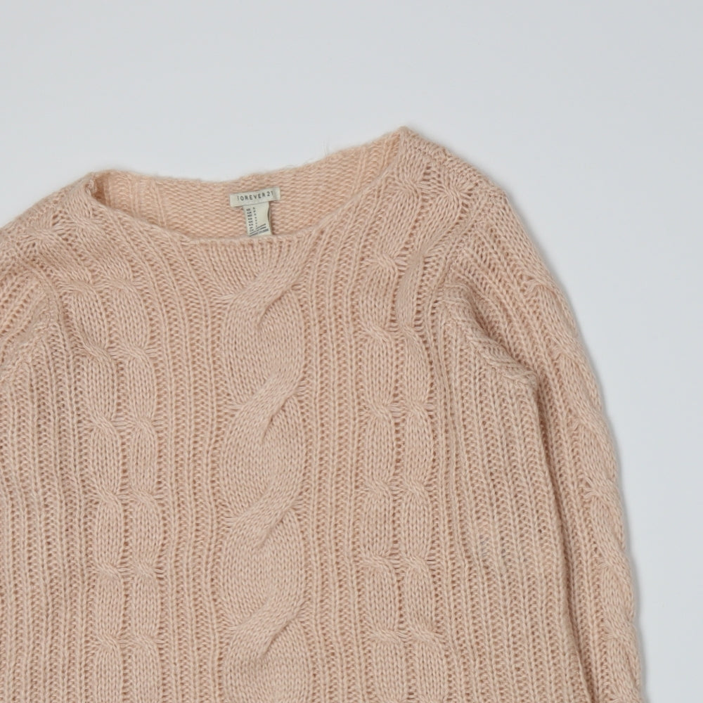 FOREVER 21 Womens Pink  Knit Pullover Jumper Size S