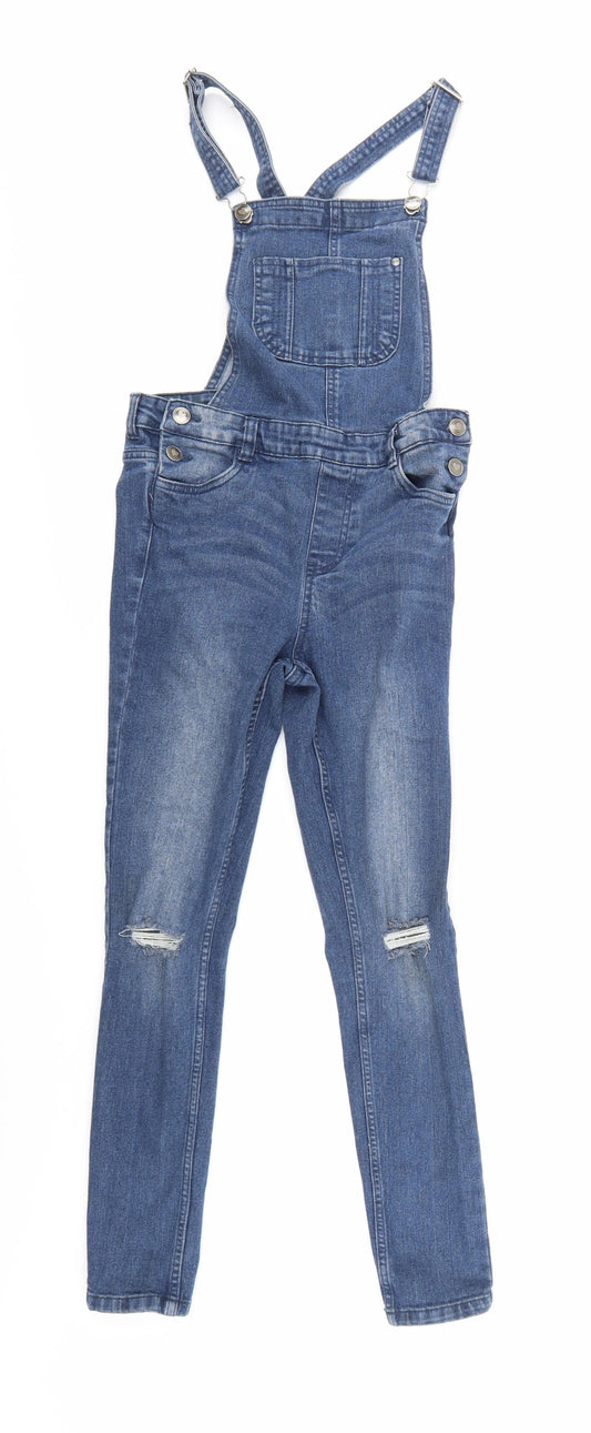 Pepperts Girls Blue  Denim Jumpsuit One-Piece