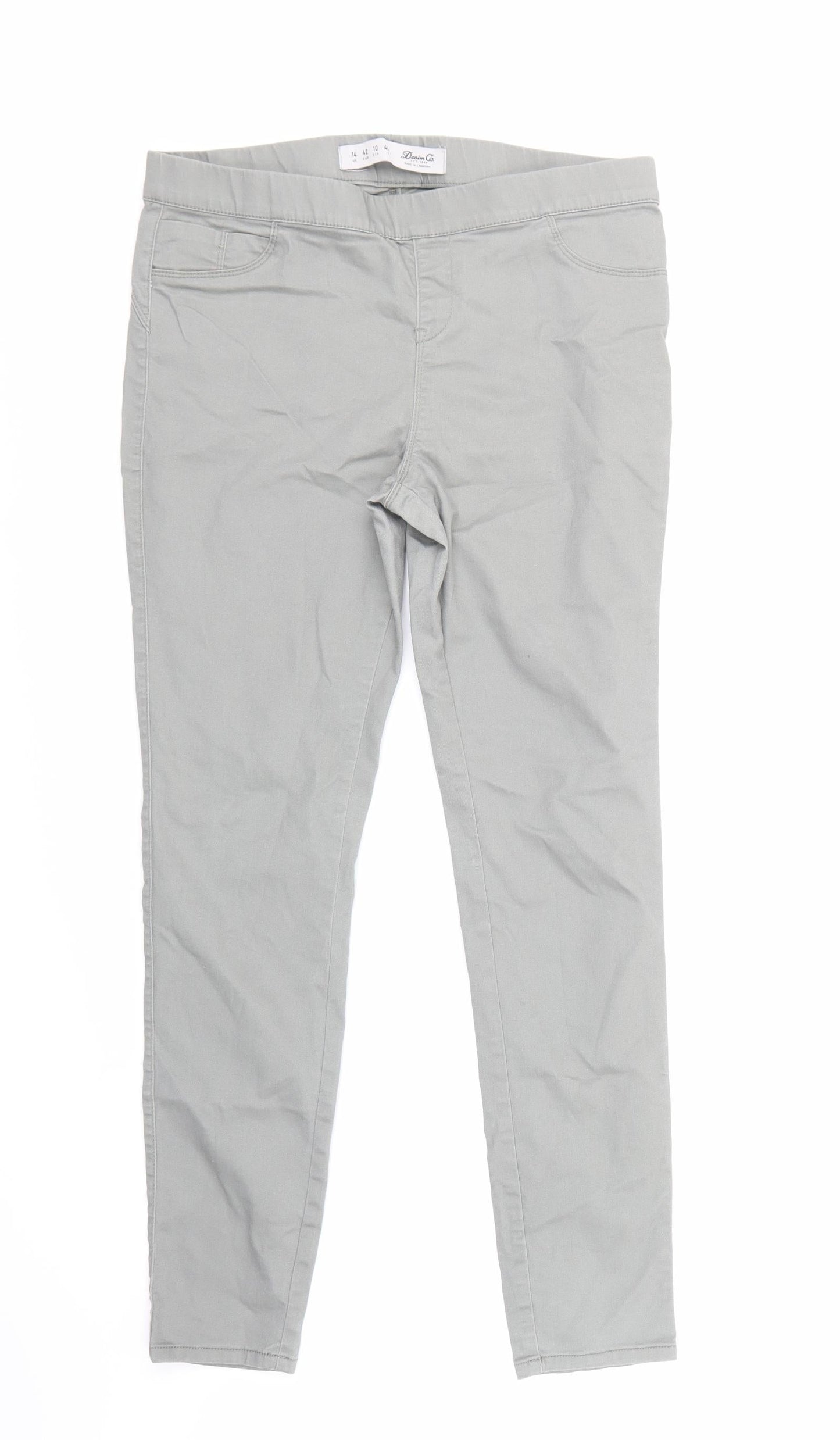 Denim Co Womens Grey  Denim Jegging Trousers Size 14 L28 in