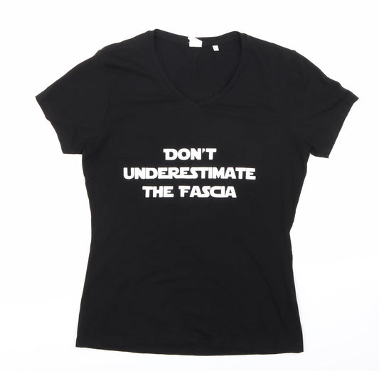 SF Women Womens Black   Basic T-Shirt Size L