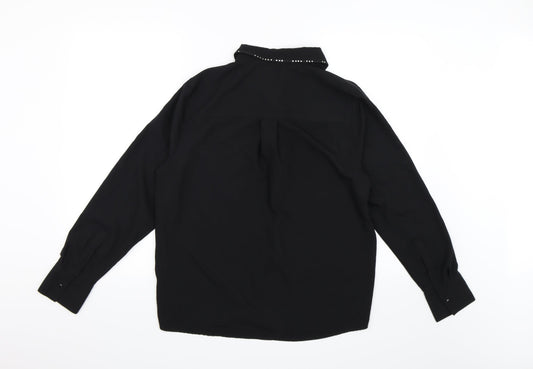 TWIGGY Womens Black   Basic Button-Up Size 14