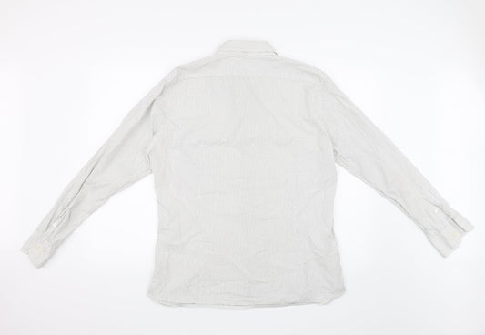 Preworn Womens Ivory Polka Dot  Basic Button-Up Size L