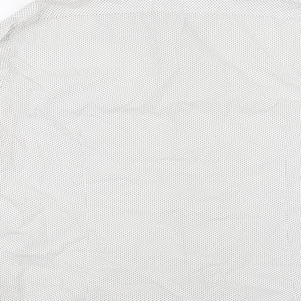 Preworn Womens Ivory Polka Dot  Basic Button-Up Size L