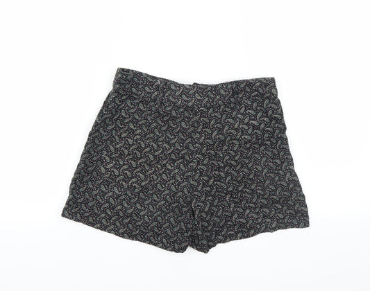 Lucca Couture Womens Black Paisley  Hot Pants Shorts Size S