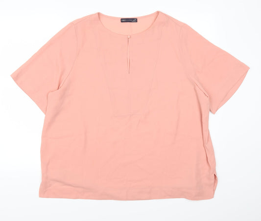 Marks and Spencer Womens Pink   Basic T-Shirt Size 20