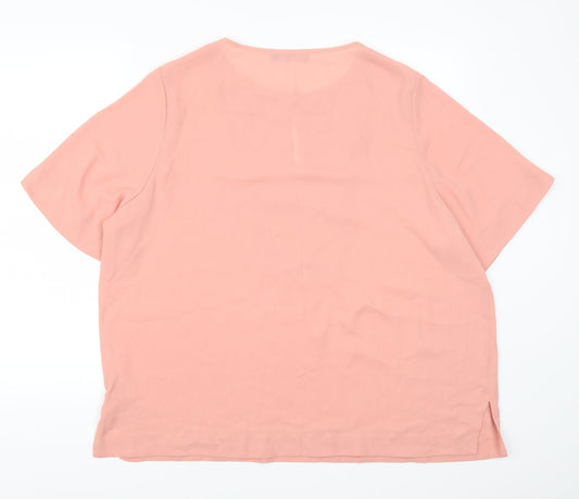 Marks and Spencer Womens Pink   Basic T-Shirt Size 20