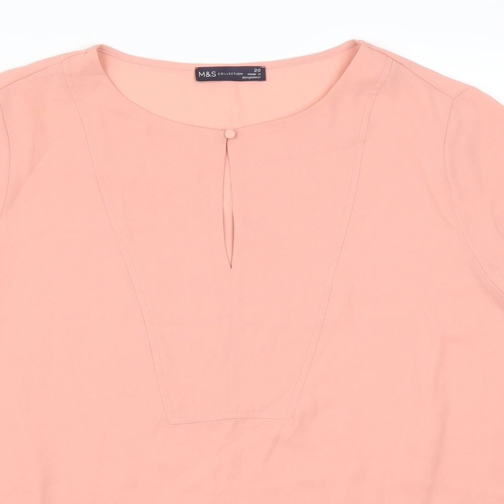 Marks and Spencer Womens Pink   Basic T-Shirt Size 20