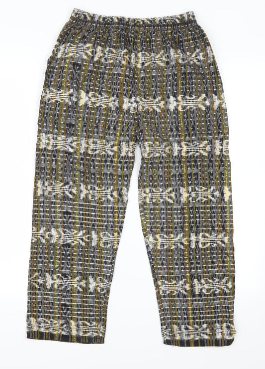 Preworn Womens Gold Check  Trousers  Size 25 L20 in - Flowers