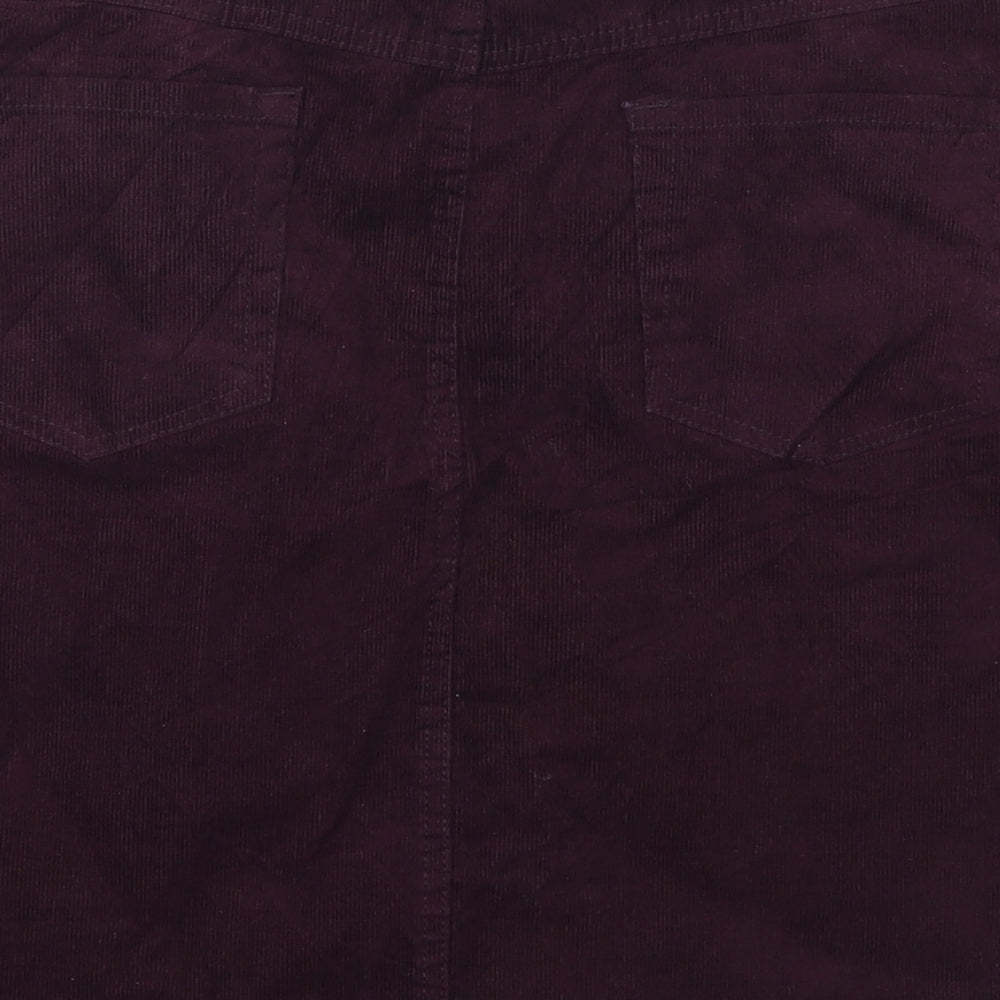 M&Co Womens Purple  Corduroy A-Line Skirt Size 36
