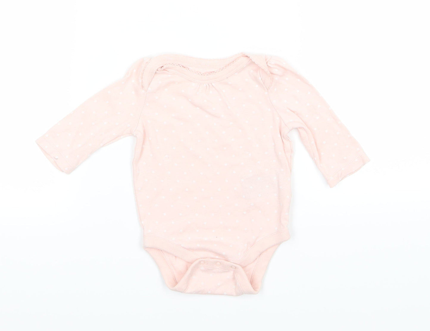 Gap Girls Pink Polka Dot Jersey Babygrow One-Piece Size 0-3 Months