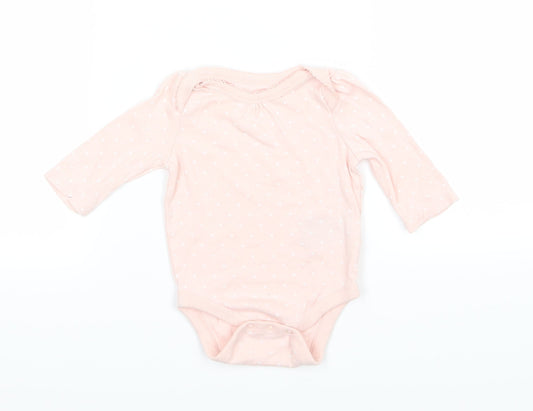 Gap Girls Pink Polka Dot Jersey Babygrow One-Piece Size 0-3 Months