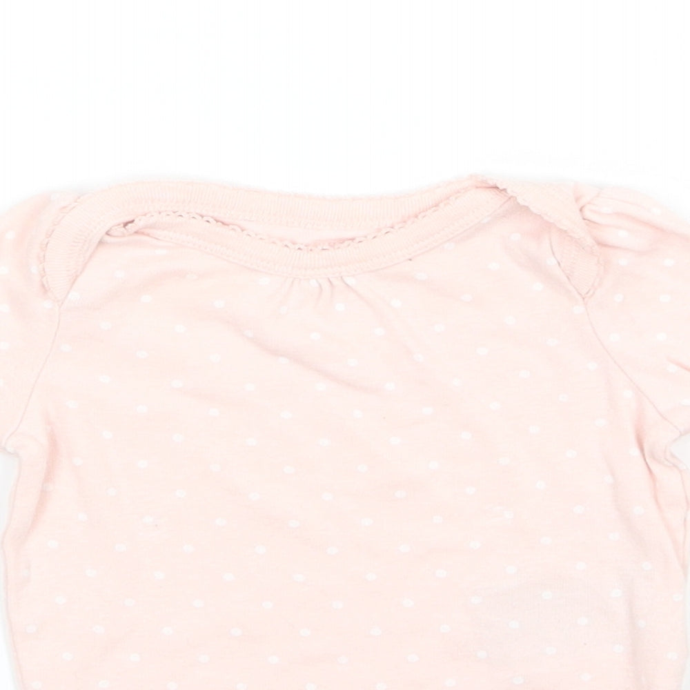 Gap Girls Pink Polka Dot Jersey Babygrow One-Piece Size 0-3 Months