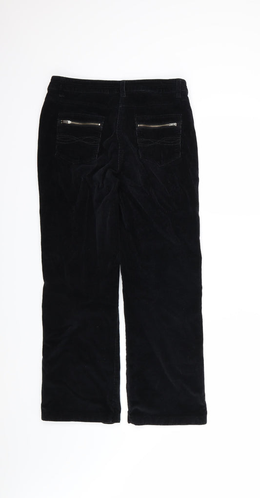 Casual Club Womens Black  Corduroy Straight Jeans Size 10 L27 in